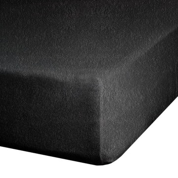 Czarne prześcieradło z gumką FROTTE 160X200