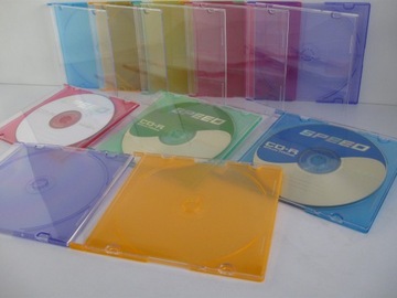CD-боксы x 1 SLIM для цветных дисков, 10 шт.