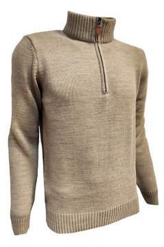 СВИТЕР МУЖСКОЙ, КОРОТКАЯ МОЛНИЯ, ВОРОТНИК-СТОЙКА, CAMEL XXL