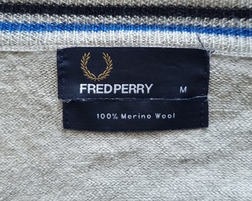 FRED PERRY K8228 PLAIN MERINO WOOL CARDIGAN Męski Wełniany Sweter M