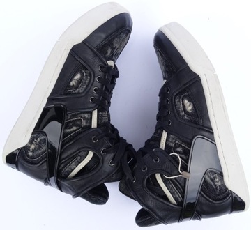 DIESEL S-TITANN Hi-tops JEANSOWE skórzane czarne SNEAKERSY unikat