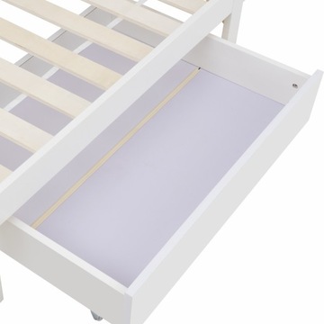 Lite drewno łóżko pojedyncze Łóżko dziecięce Z szufladą 90x200cm, biały