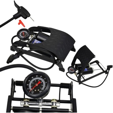 POMPKA NOŻNA DWUTŁOKOWA ROWEROWA SAMOCHODOWA UNIWERSALNA 650 MM PROFI GEKO