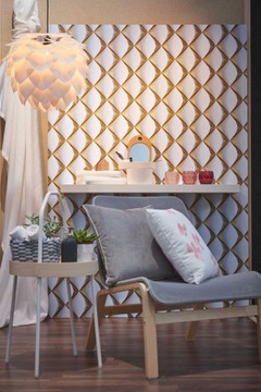 3D обои с белым и золотым геометрическим узором