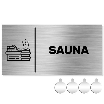NIERDZEWNA Tabliczka na drzwi/ścianę z napisem SAUNA 10x20 Aluminium