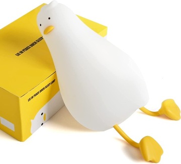 LAMPKA NOCNA DLA DZIECI KACZKA DZIWACZKA DO KLEPANIA LED SILIKONOWA USB C