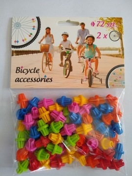Бусы спицы, декоративные велосипедные мячи, разноцветные, 72 шт.