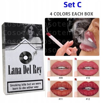 4 Lana del rey Matte Cigarette Lipstick Set Tube