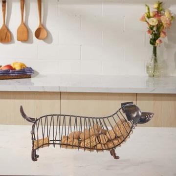 Uchwyt na korek w kształcie jamnika Elegancki, nowoczesny stojak na korki do wina