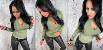 Сексуальная блузка LipMar с воротником стойкой, вырезом XL 42