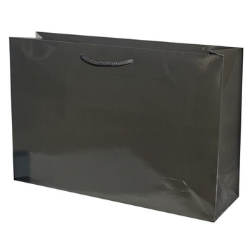 Torebka papierowa laminowana CZARNA 35x10x23cm
