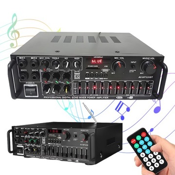 Zintegrowany Wzmacniacz 2000W z Funkcją Bluetooth i Radio FM dla Domu