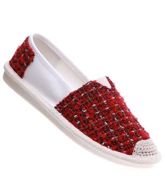 Wsuwane buty damskie balerinki espadryle z miękkiej tkaniny 15677 37