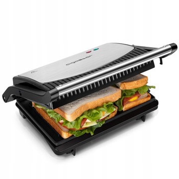 OPIEKACZ TOSTER GRILL ELEKTRYCZNY MOCNY 750W ROZKŁADANY DO KANAPEK PANINI