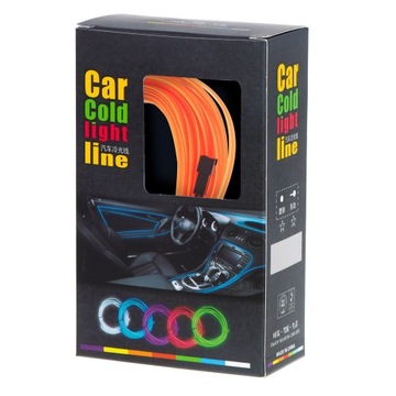 Oświetlenie ambientowe LED do samochodu auta USB 12V taśma 5m pomarańczowa