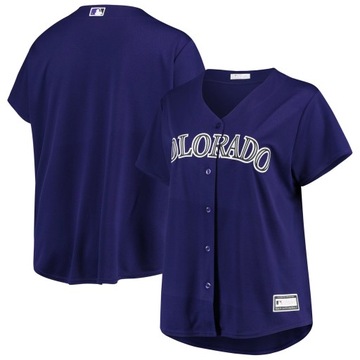 Damska fioletowa koszulka drużynowa Colorado Rockies, plus size,