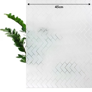 Фольга оконная молочно-матовая с зигзагообразным узором, бесклеевая, статическая, ширина 45 см.