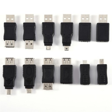 В упаковке 12 шт. USB2.0 микро/мини-папа-мама C-адаптеры-преобразователи