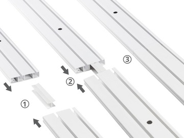 ПОТОЛОЧНАЯ рейка ПВХ, 2 направляющих, с крышкой, Цветная, 290 см