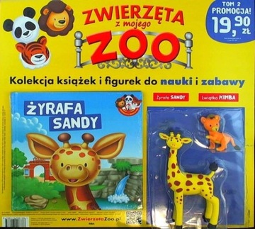 Zwierzęta z Mojego ZOO. Żyrafa Sandy i Lwiątko Nr 2+ figurka tom 2 ksiazka