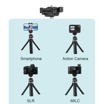 Przenośny mini statyw do telefonu stojak z obrotową głowicą kulową do selfie Vlog