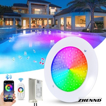 12 W KOLOROWA LAMPA BASENOWA BLUETOOTH BARDZO CIENKA, DO MONTAŻU NA ŚCIANIE