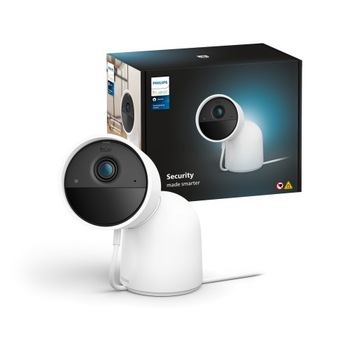Kamera IP przewodowa domowa Philips Hue Secure ze stojakiem na biurko biała