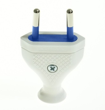 Съемная плоская вилка 2,5А/250В, класс II и WT-1/2,5А W-99524 БЕЛАЯ