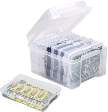 6x ALBUM ORGANIZER NA ZDJĘCIA POJEMNIK PUDEŁKO ZAMYKANE 6SZT KASETKI DUŻE