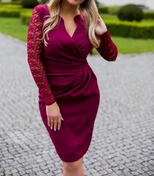 Торжественное платье с кружевными рукавами Sylvester R/50