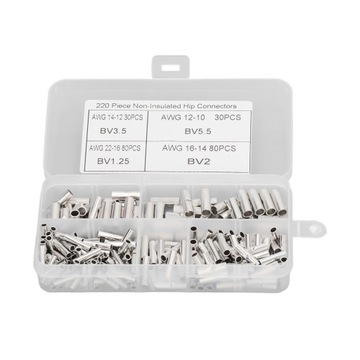 220Pcs Non Insulated Butt Connectors Copper Butt Splice Connectors for Home