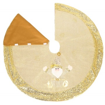 КОВРИК ДЛЯ РОЖДЕСТВЕНСКОЙ ЁЛКИ, ЗОЛОТО, 100см, БАЙЕТКИ, КОВЕР