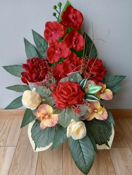 Komplet wkład do wazonu + Stroik na grób wiązanka