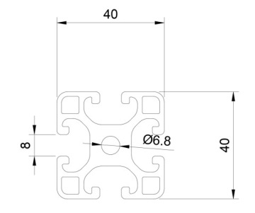 АЛЮМИНИЕВЫЙ ПРОФИЛЬ V-ПАЗ 40х40 1300мм