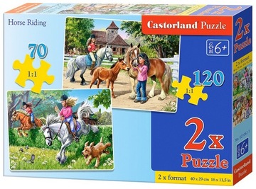Puzzle 2w1 70+120 el. Horse Riding Castorland
