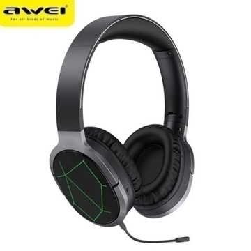 AWEI słuchawki gaming Bluetooth nauszne gamingowe z mikrofonem czarny