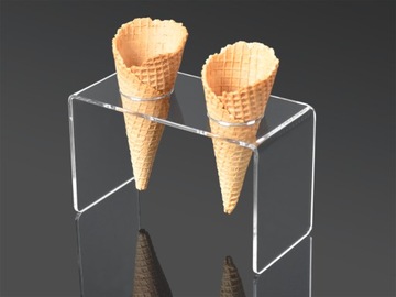 ПОДСТАВКА, КОРМУШКА, ПОДСТАВКА ДЛЯ ВАФЕЛЬ ДЛЯ МОРОЖЕНОГО, на 2 МОРОЖЕНЫХ из ПЛЕКСИ, ПЛЕКСИ