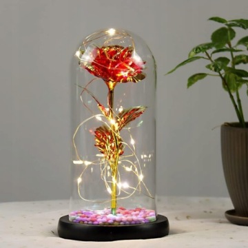 ВЕЧНАЯ РОЗА В СТЕКЛЕ, СВЕТЯЩАЯСЯ СВЕТОДИОДНАЯ ИДЕЯ ПОДАРКА На дни рождения и юбилеи