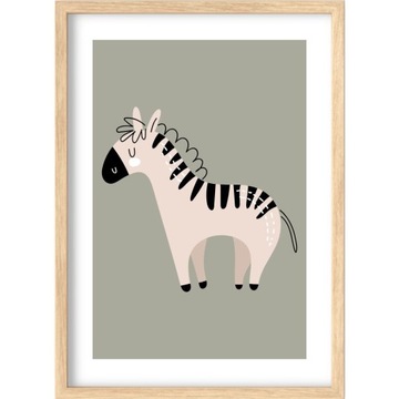 ZESTAW 3 PLAKATÓW 50x70 ZWIERZĄTKA SAFARI LEW ZEBRA ŻYRAFA ZOO ZWIERZĘTA