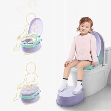 ПОРТАТИВНОЕ СИДЕНЬЕ ДЛЯ УНИТАЗА ДЛЯ ДЕТЕЙ СО СЪЕМНОЙ ВСТАВКОЙ + ПОДСТАВКА