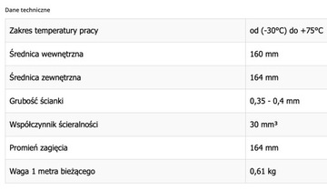 Шланг вентиляционный вытяжной ПУ, диаметр 160мм, 1 метр