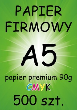 PAPIER FIRMOWY LISTOWNIK A5 offset PREMIUM 90g wysoka jakość! - 500 sztuk