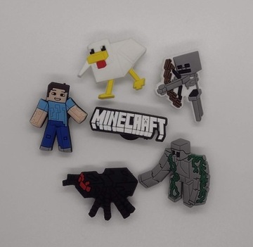 PRZYPINKI PIN ozdoby DO BUTÓW typu KROKS CROCS Minecraft 6szt
