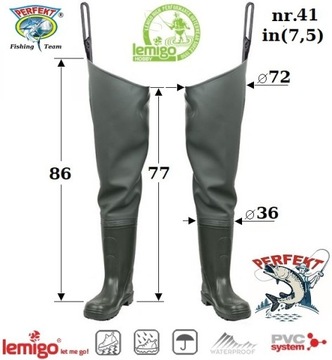 LEMIGO FISHING WADERS - 987 PVC - ВОДОНЕПРОНИЦАЕМАЯ СИСТЕМА № 41