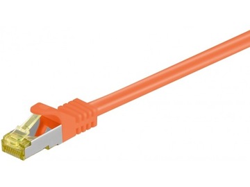 Kabel Patchcord CAT 7 S/FTP PIMF 0.25m pomarańczow