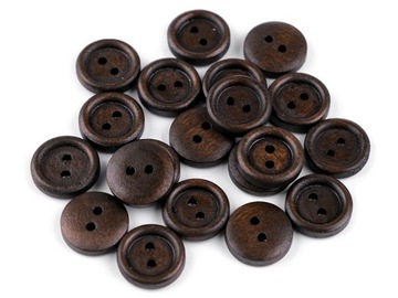 Guziki DREWNIANE 12mm komplet 3 szt. kolory