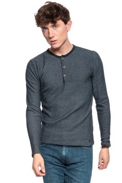 MUSTANG MULTICOLOR HENLEY MĘSKI SWETER ROZPINANY M