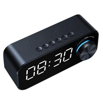 Budzik Głośnik Bluetooth 5.0 Timer USB Czarny