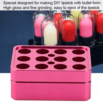 12 otworów 9.3mm DIY aluminiowa forma do szminki
