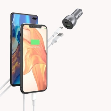Автомобильное зарядное устройство Ugreen Fast USB Type C/USB